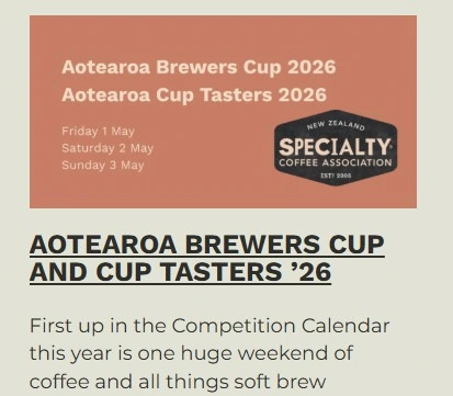 NZ Specialty Coffee Association  website snapshot